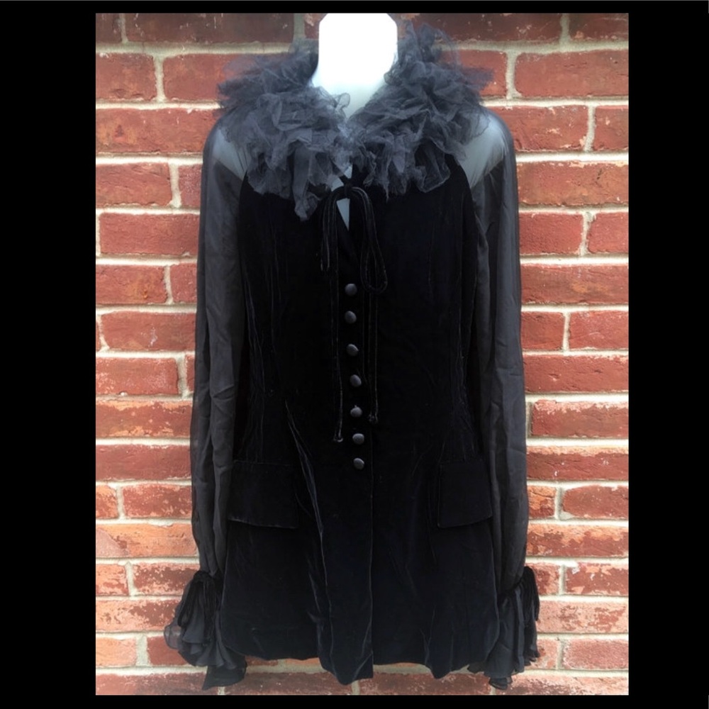 Vintage Oscar De La Renta Velvet and Tulle Jacket